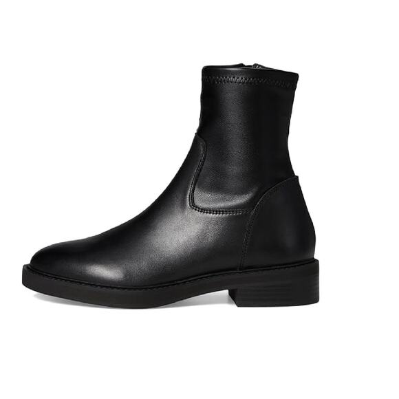 NEW Steve Madden Lazio Ankle Bootie Leather Zip-Up Black Womens Size 7.5 M - Picture 1 of 10
